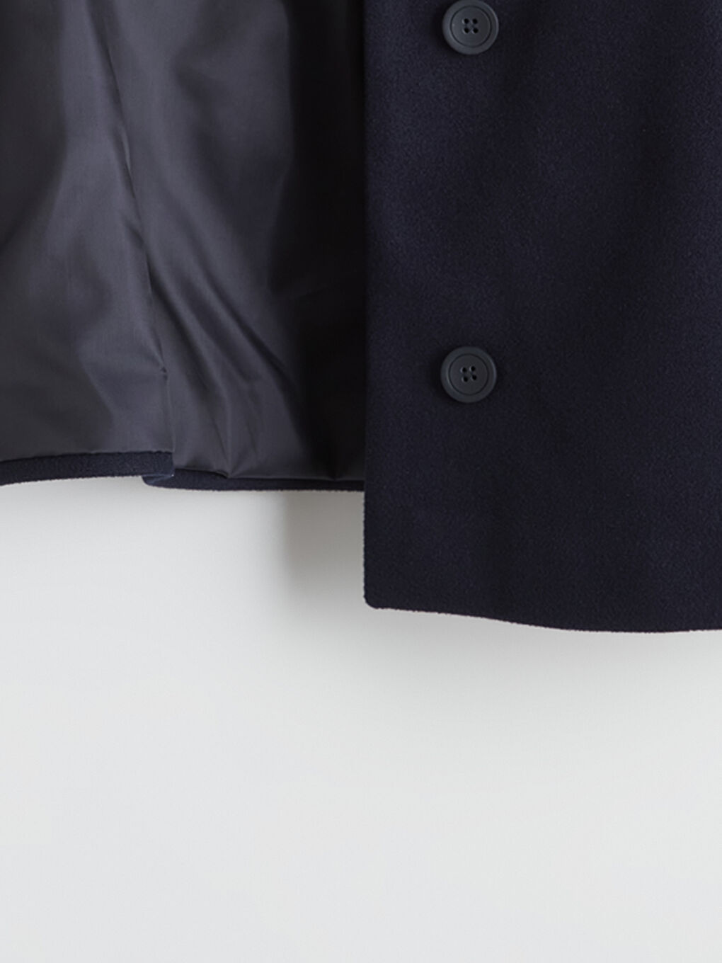 Lacivert Gömlek Yaka Oversize Kadın Kaşe Kaban-7