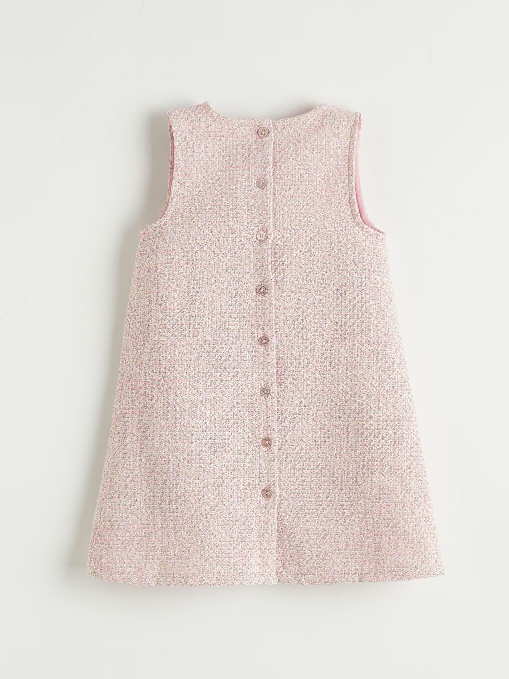 Pembe Kız Çocuk Tüvit Elbise ve Külotlu Çorap-2