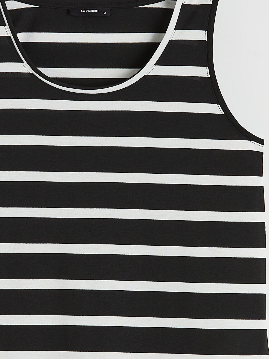 Siyah Bisiklet Yaka Çizgili Kadın Atlet-5