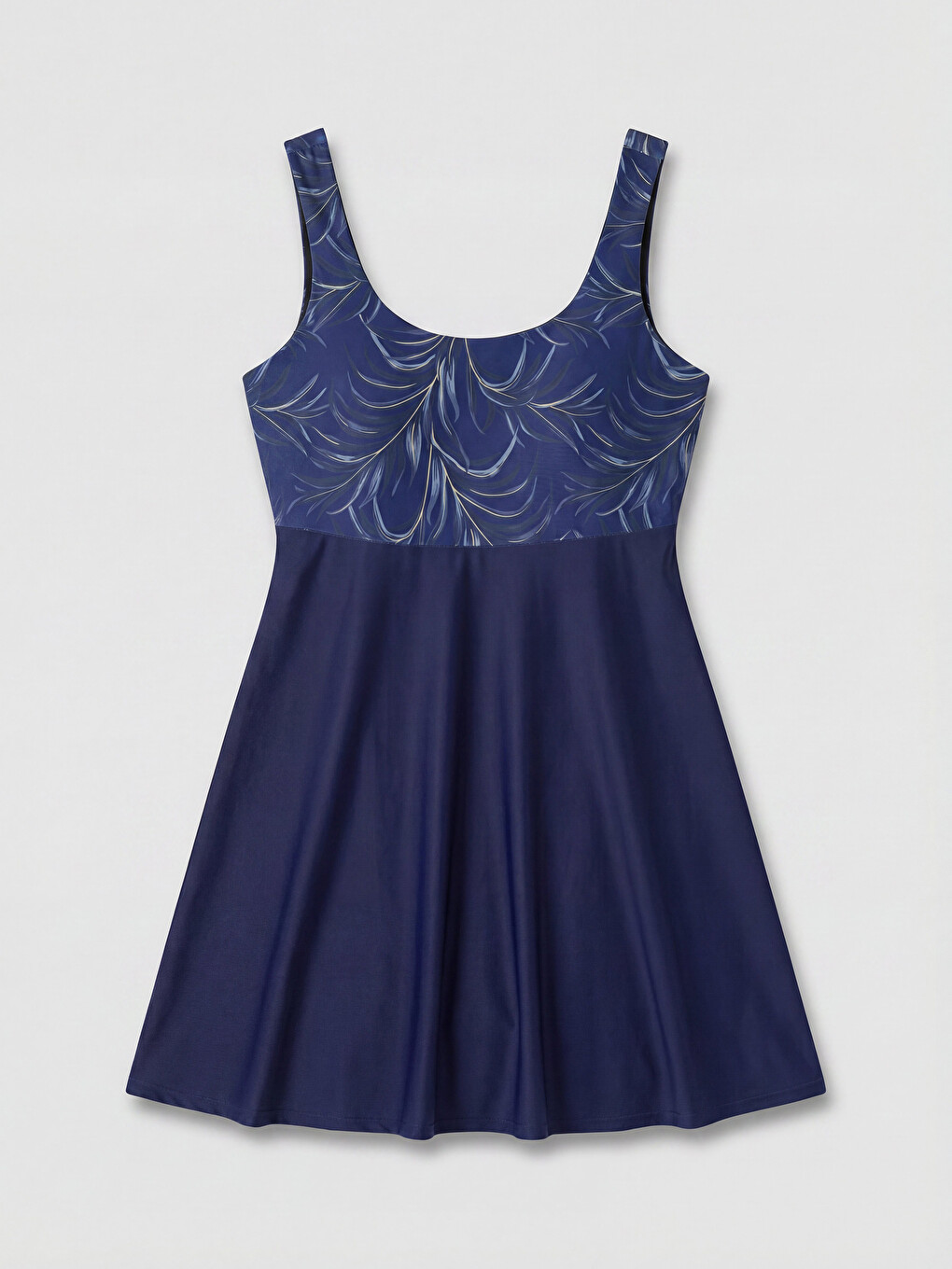 U Neck Printed Women's Skirted Swimsuit-4