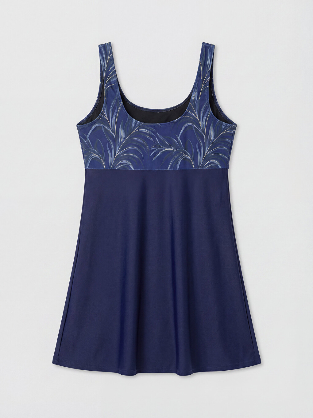 U Neck Printed Women's Skirted Swimsuit-5