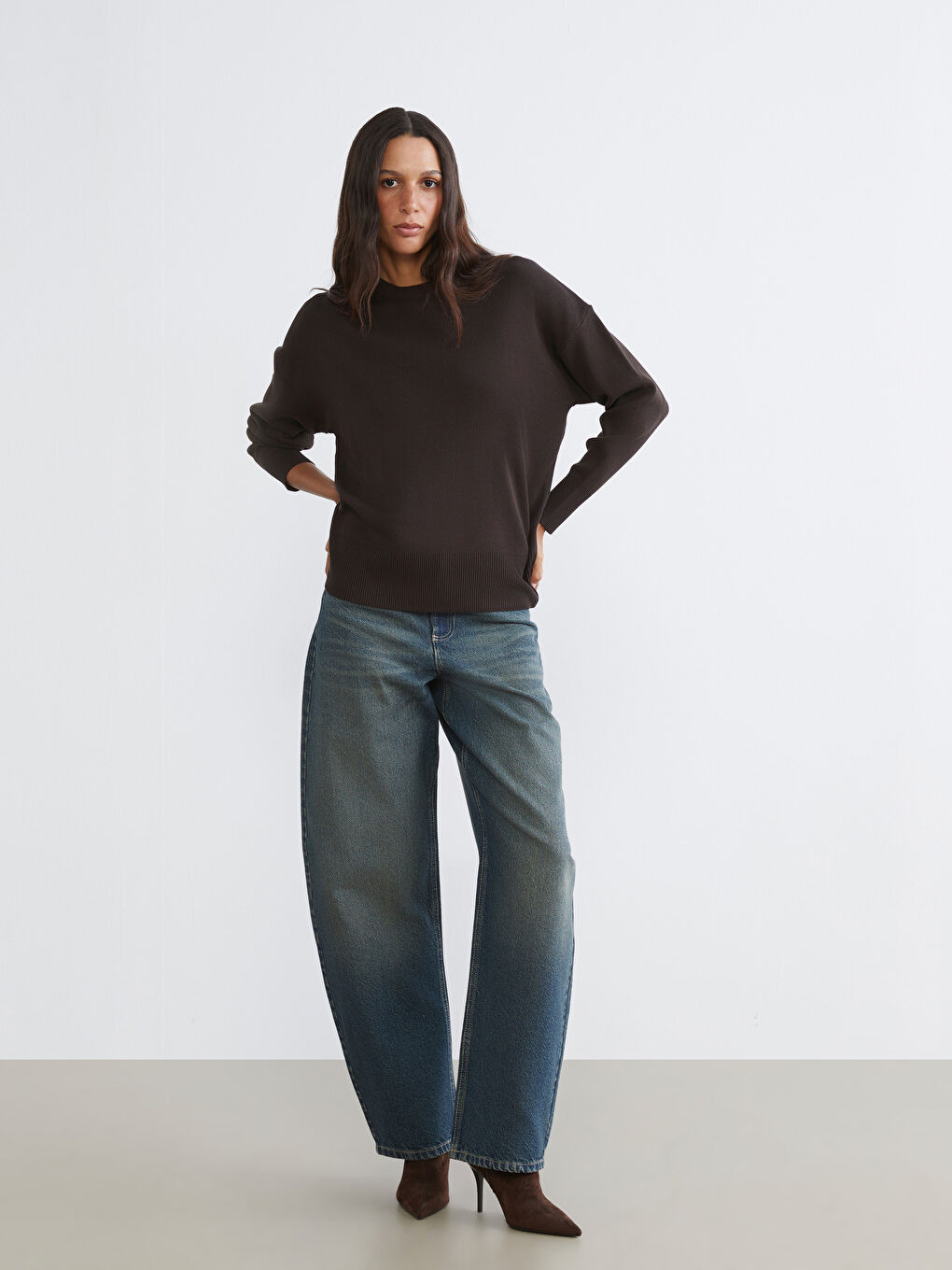 Woman BROWN Sweater-1