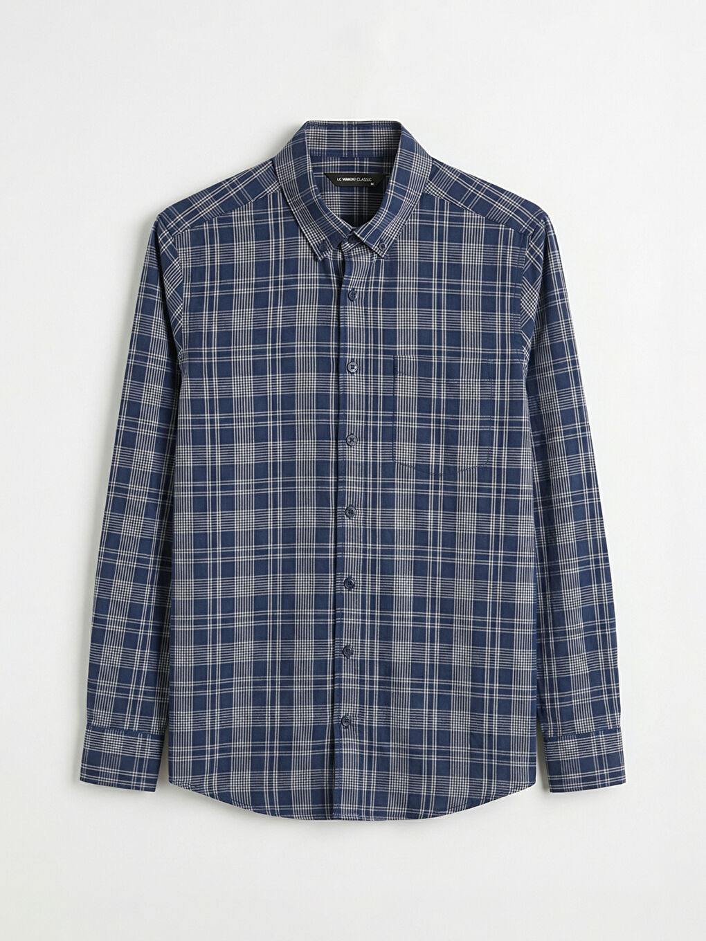 Lacivert Regular Fit Ekose Erkek Gömlek