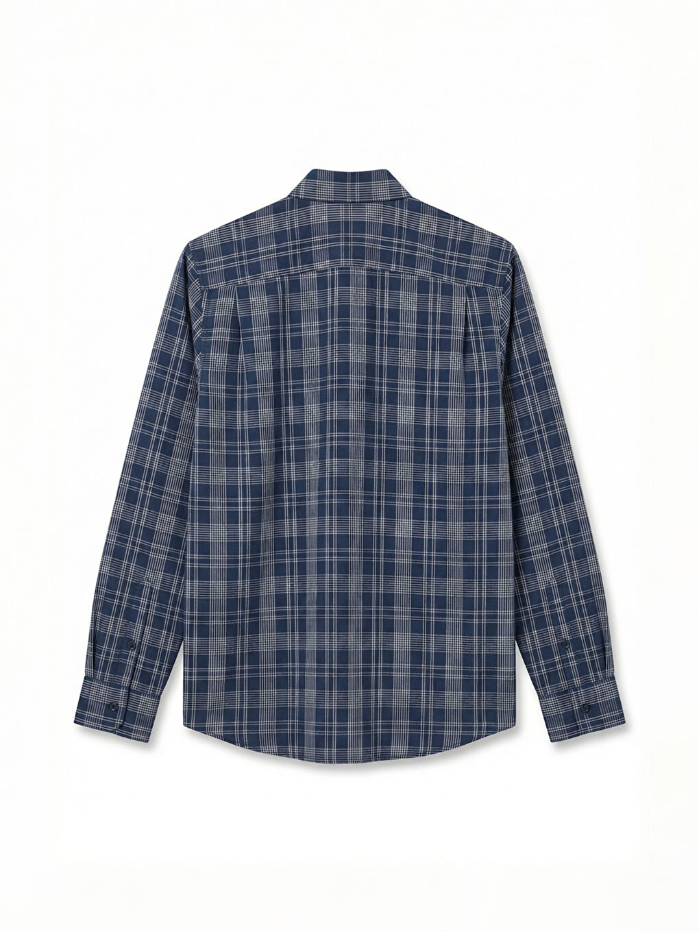 Lacivert Regular Fit Ekose Erkek Gömlek-1