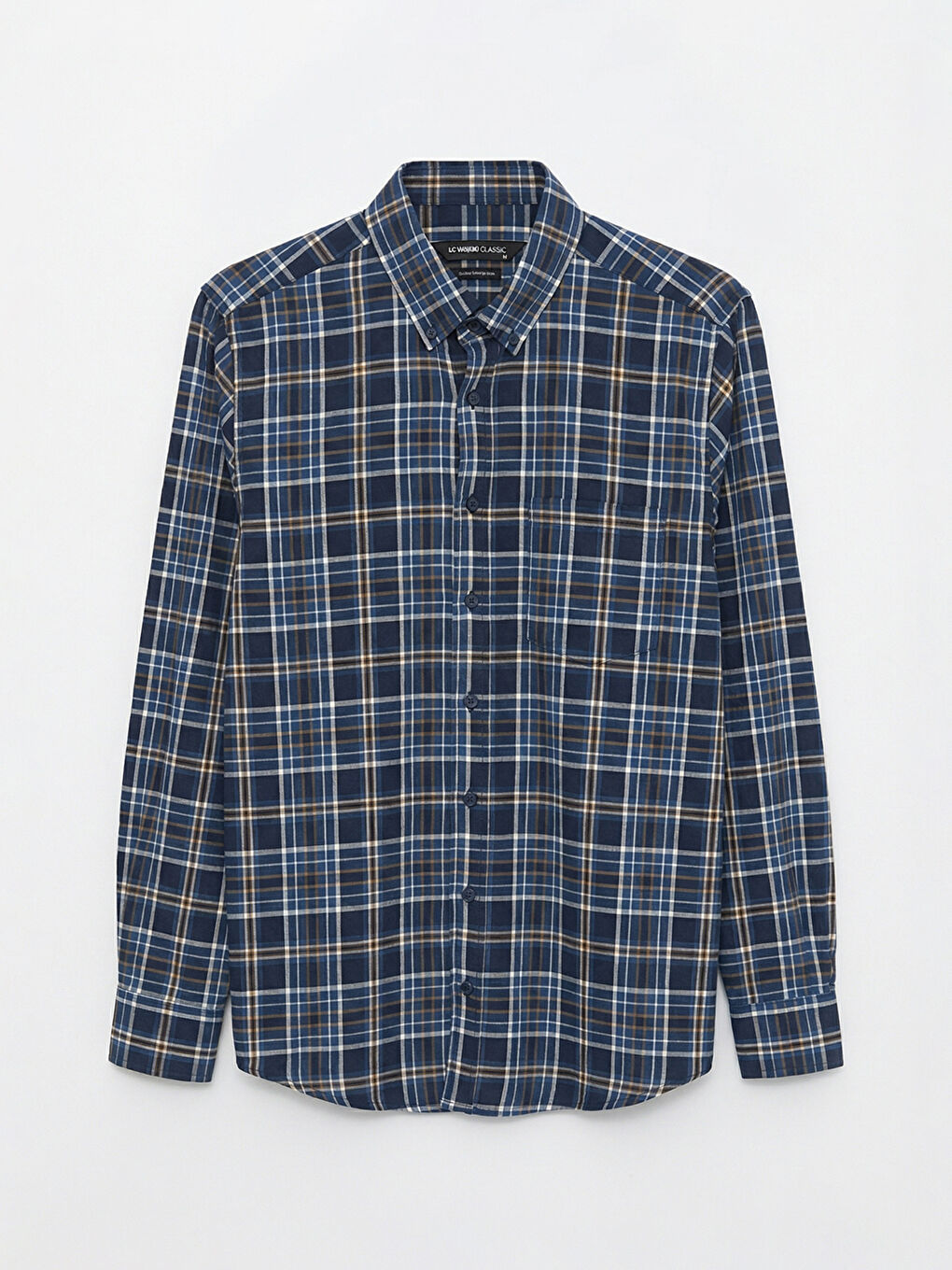 Lacivert Regular Fit Ekose Desenli Gabardin Erkek Gömlek	