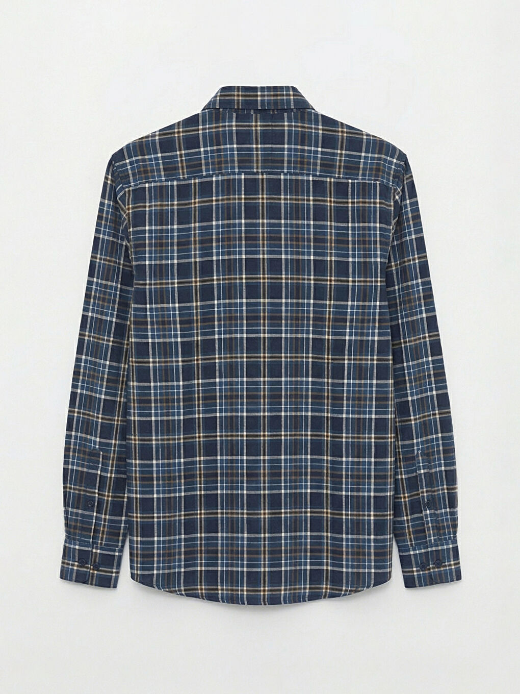 Lacivert Regular Fit Ekose Desenli Gabardin Erkek Gömlek	-1