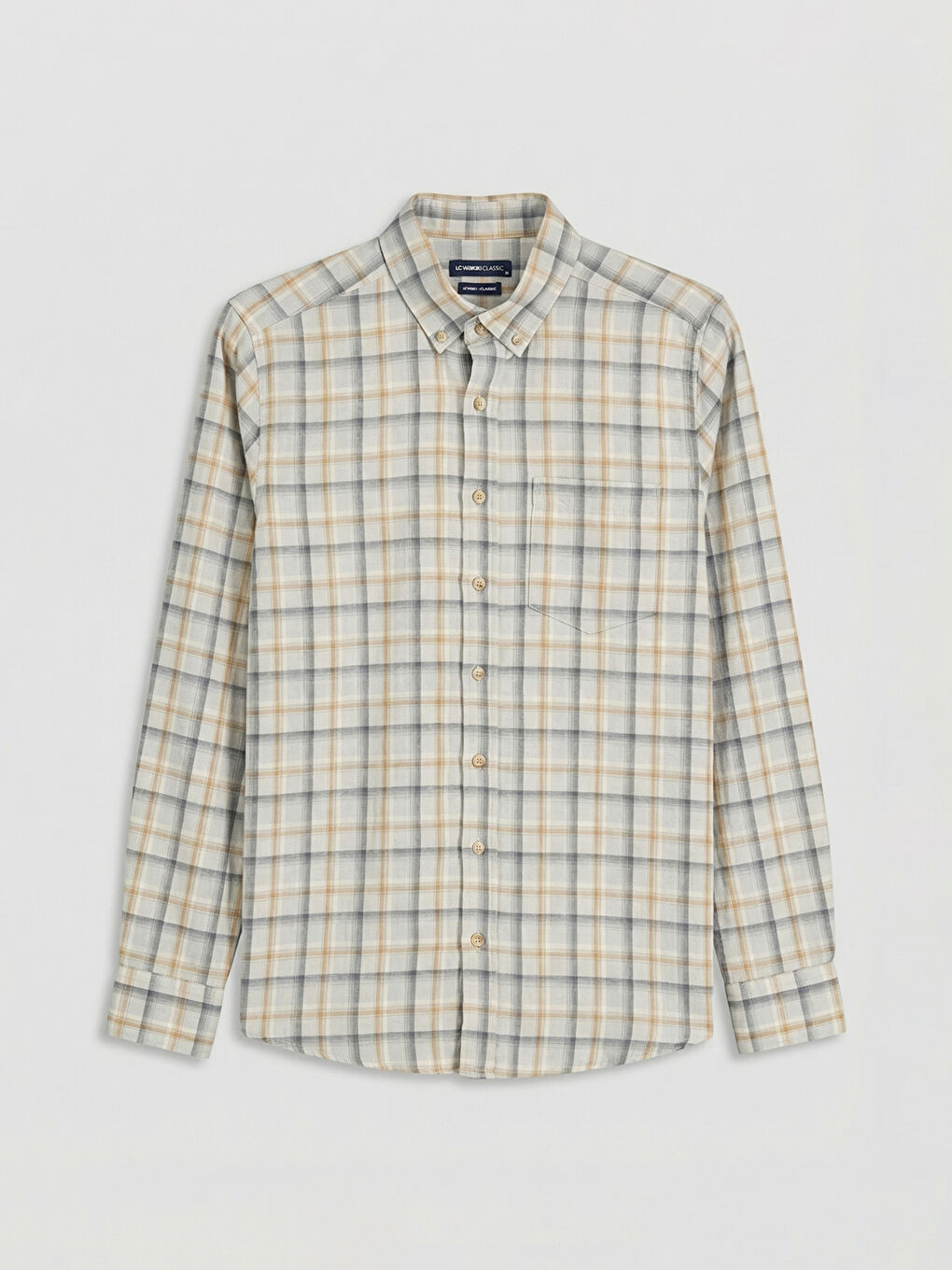 Gri Regular Fit Ekose Erkek Gömlek