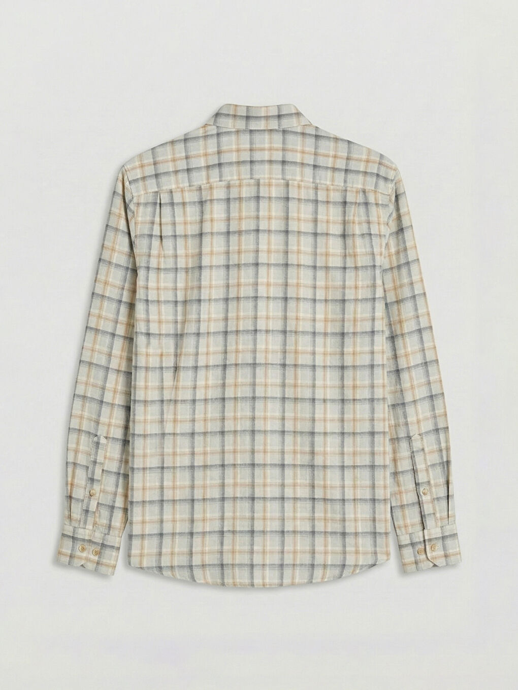 Gri Regular Fit Ekose Erkek Gömlek-1