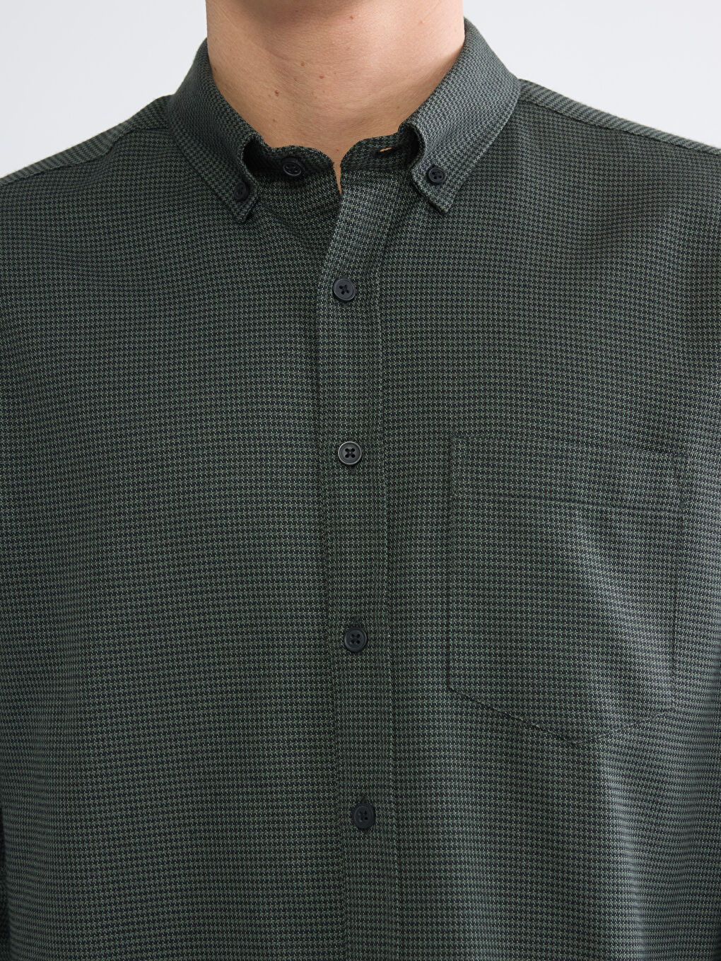 Haki Regular Fit Desenli Erkek Gömlek-2