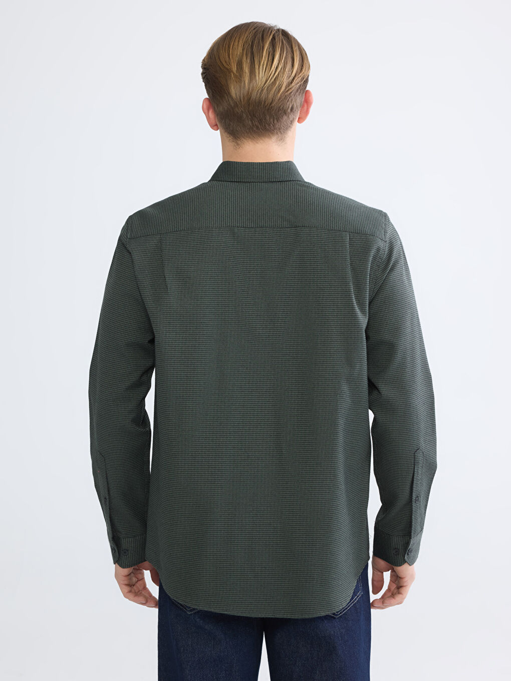 Haki Regular Fit Desenli Erkek Gömlek-3