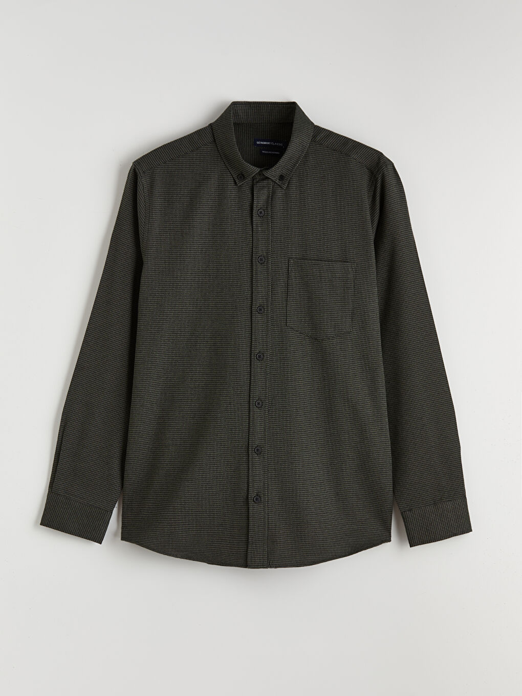 Haki Regular Fit Desenli Erkek Gömlek-4