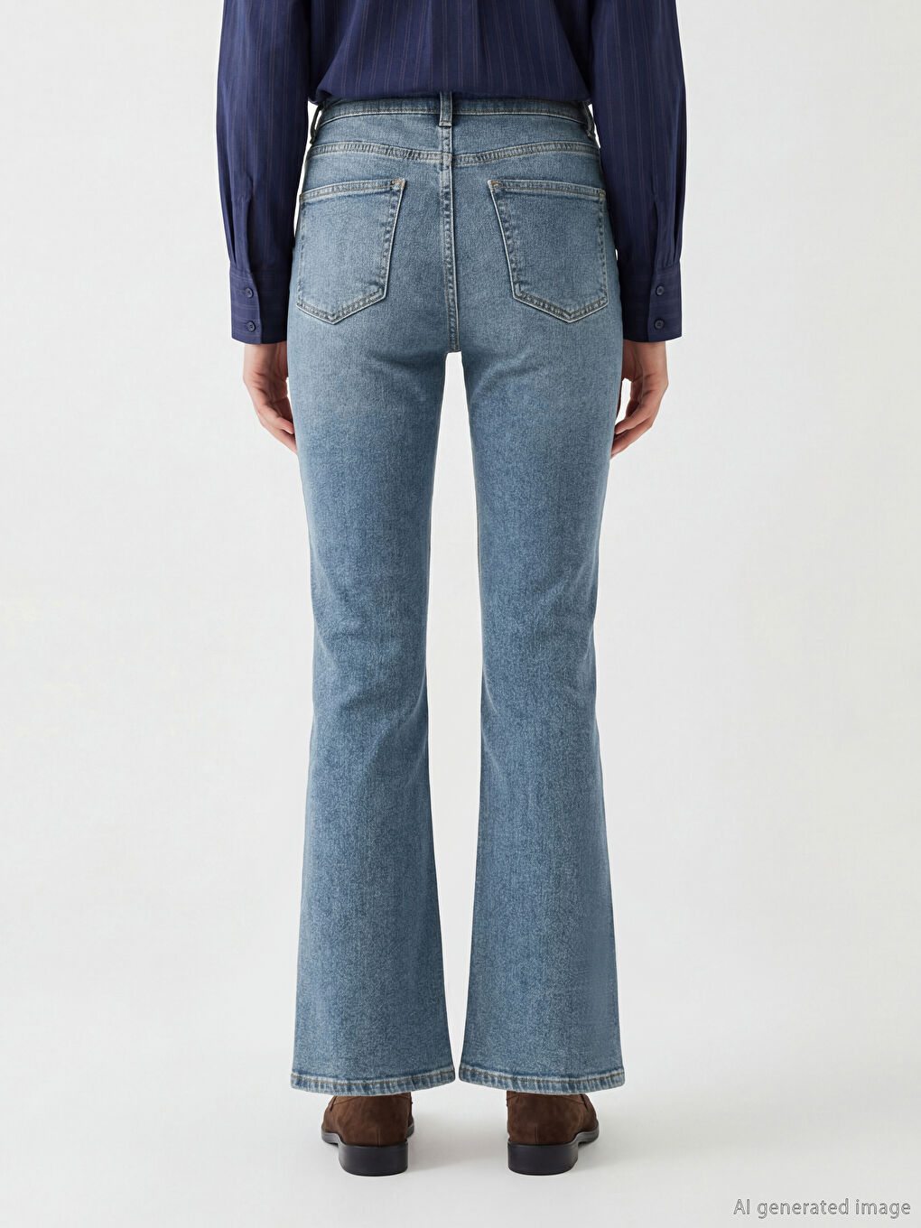 İndigo Flare Kadın Jean Pantolon	-3