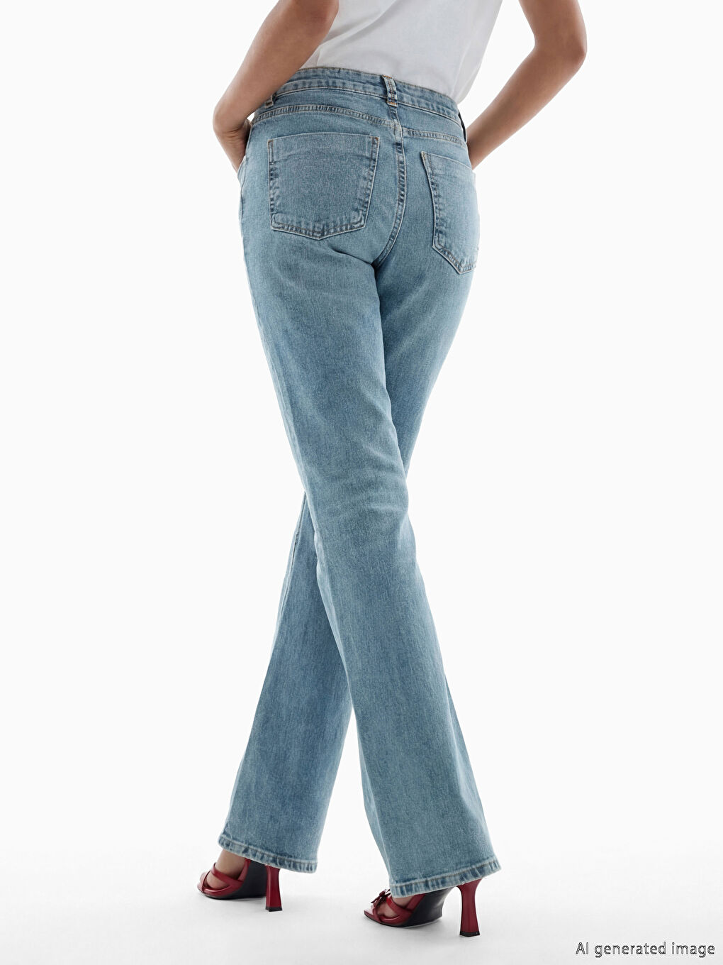 بنطال جينز واسع للسيدات بقصة متسعة-2