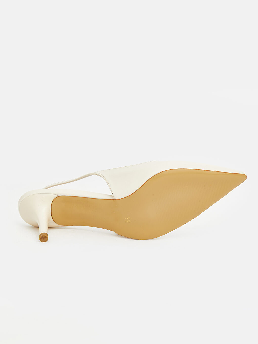 Bej Sivri Burun Kadın Topuklu Ayakkabı-3