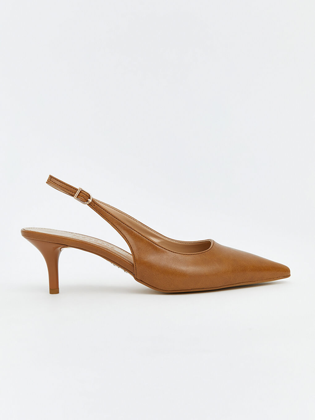 Bej Sivri Burun Kadın Topuklu Ayakkabı-1
