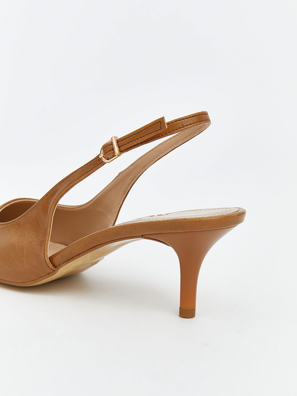 Bej Sivri Burun Kadın Topuklu Ayakkabı-4