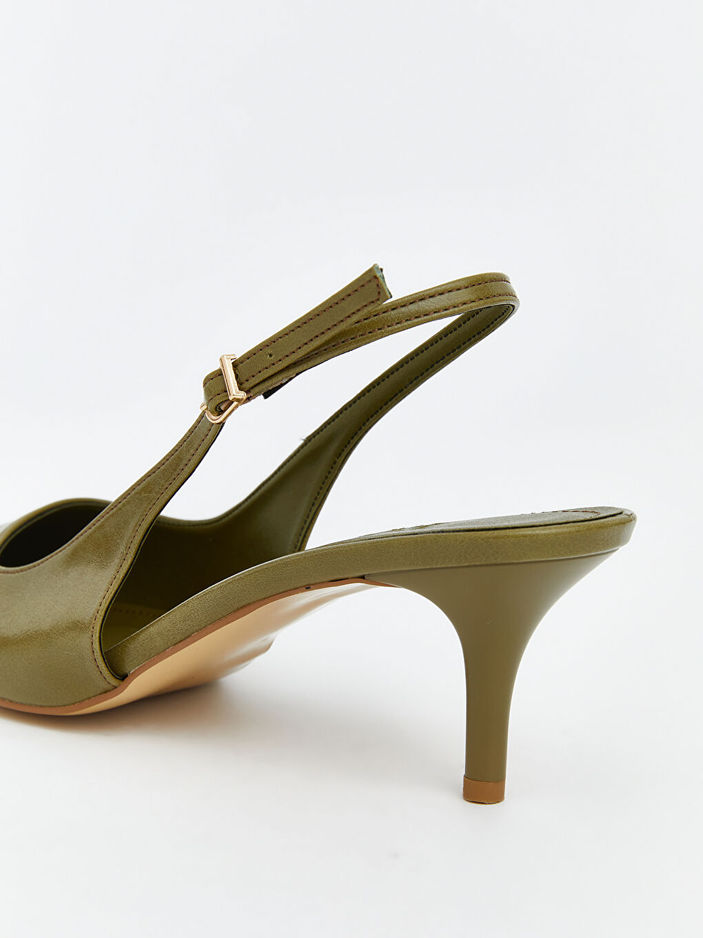 Yeşil Sivri Burun Kadın Topuklu Ayakkabı-4
