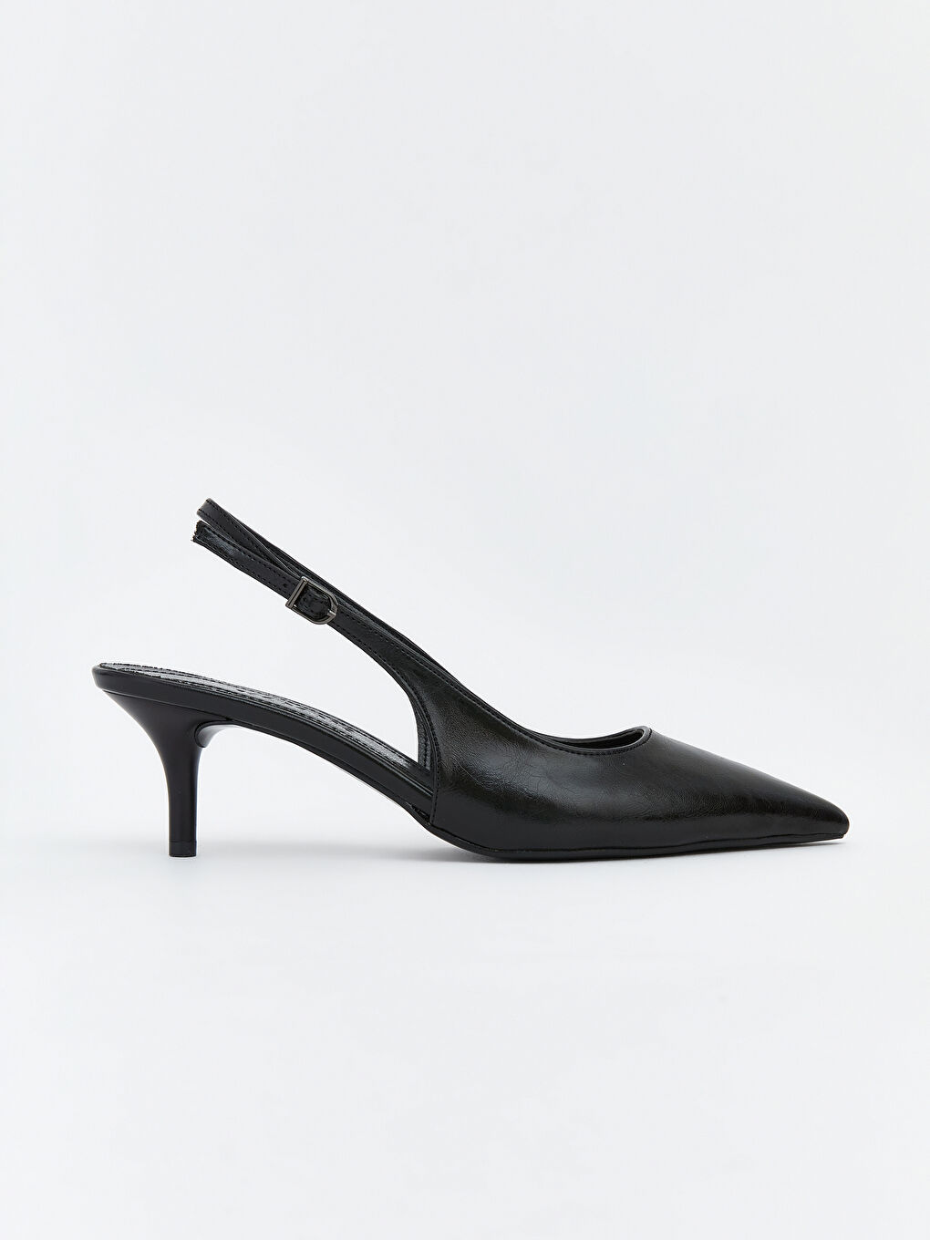 Siyah Sivri Burun Kadın Topuklu Ayakkabı-1