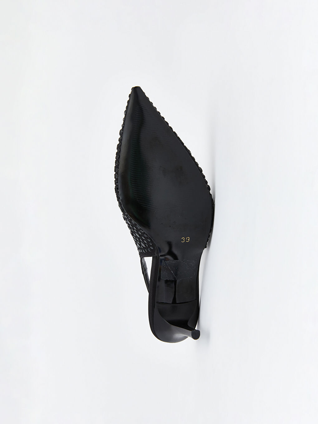 Siyah Sivri Burun Kadın Topuklu Ayakkabı-3