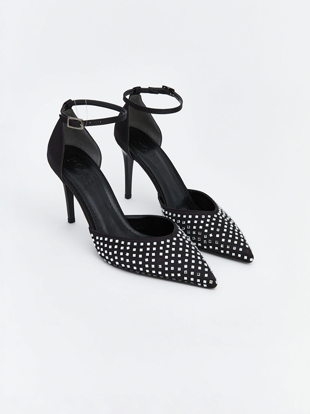 Siyah Taşlı Kadın Topuklu Ayakkabı