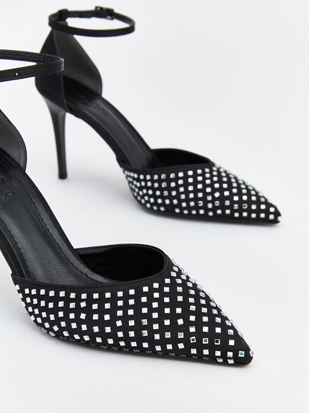 Siyah Taşlı Kadın Topuklu Ayakkabı-2