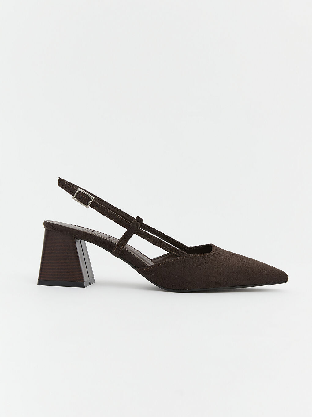 Kahverengi Sivri Burun Kadın Topuklu Ayakkabı-1