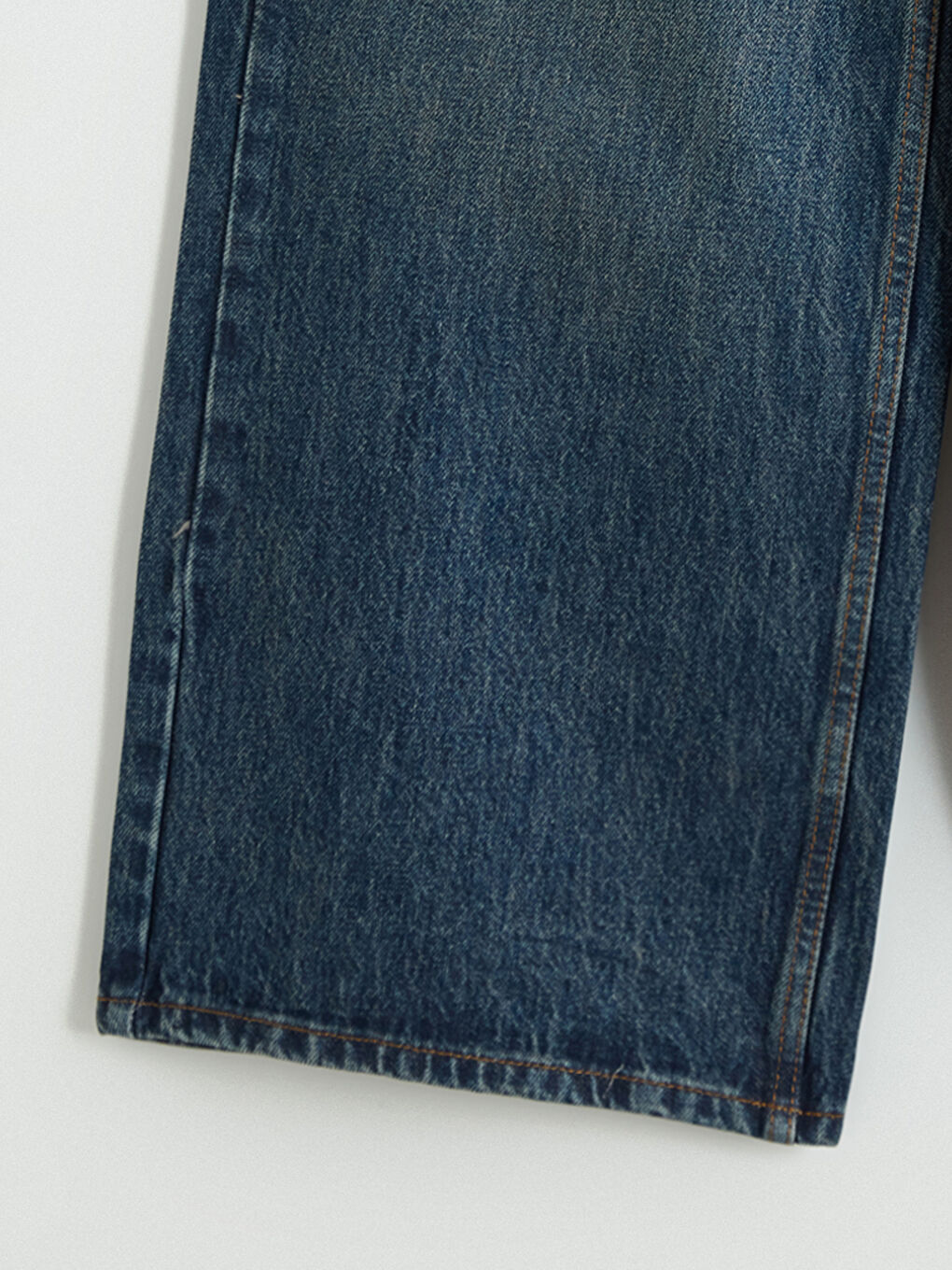 İndigo Beli Kemerli Wideleg Kadın Jean Pantolon-1