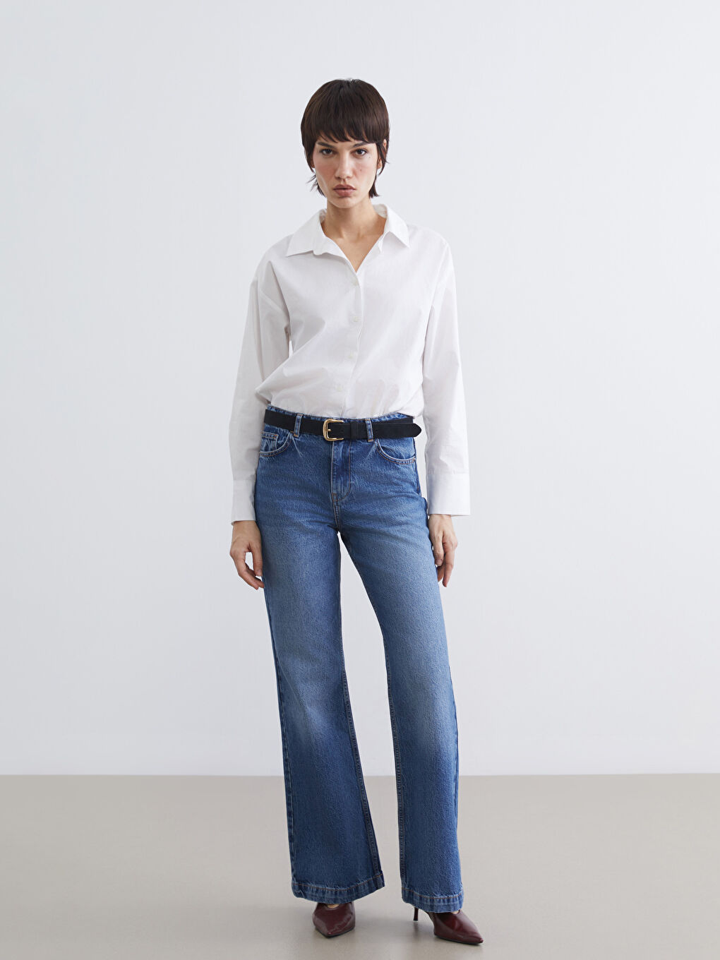 İndigo Flare Kadın Jean Pantolon