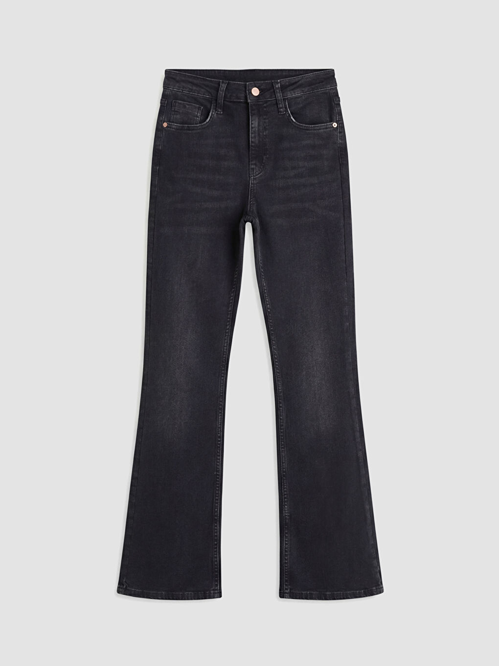Siyah Flare Kadın Jean Pantolon-4