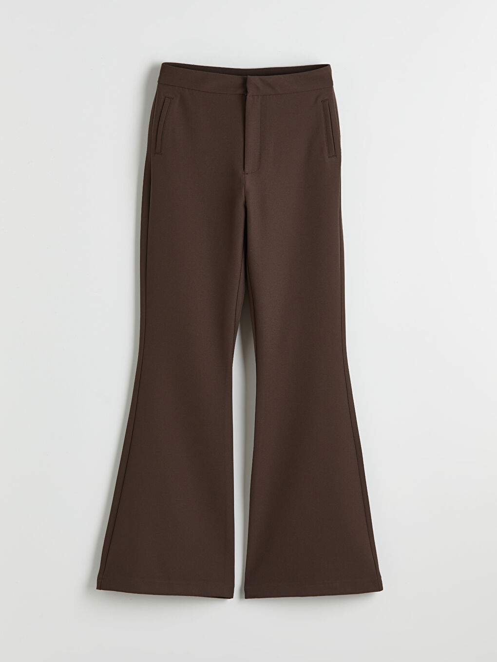 Kahverengi Beli Lastikli İspanyol Paça Kadın Pantolon