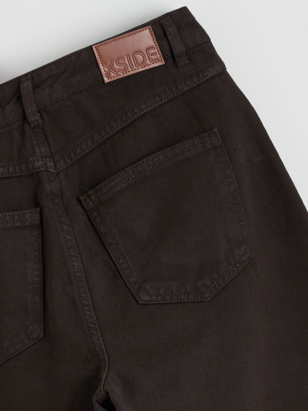 Kahverengi Wideleg Kadın Jean Pantolon-5