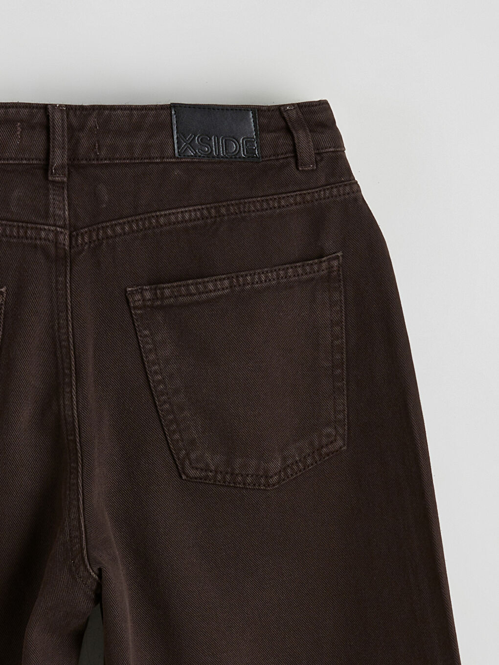 Kahverengi Wideleg Kadın Jean Pantolon-2