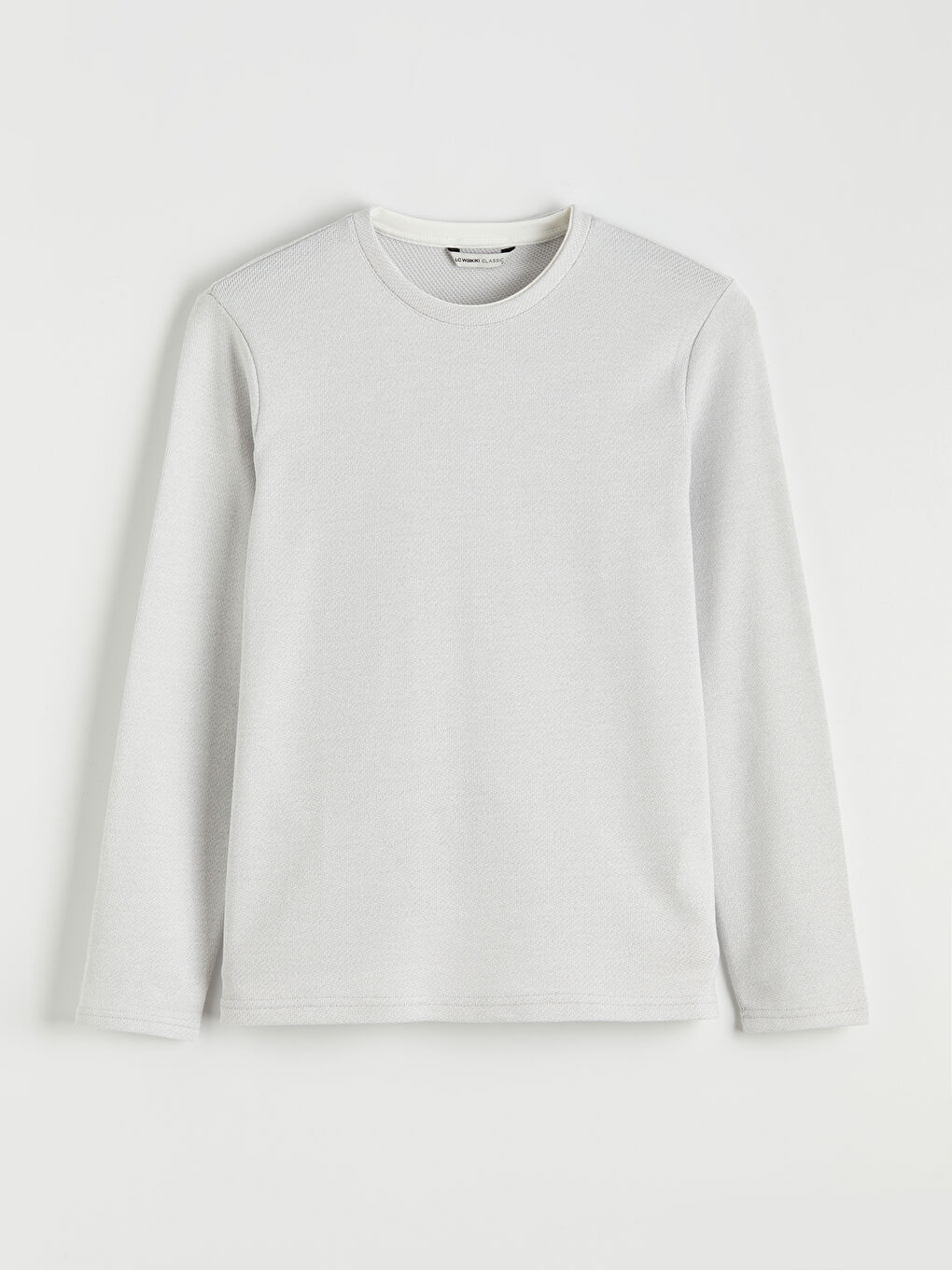 Gri Bisiklet Yaka Erkek Sweatshirt-4