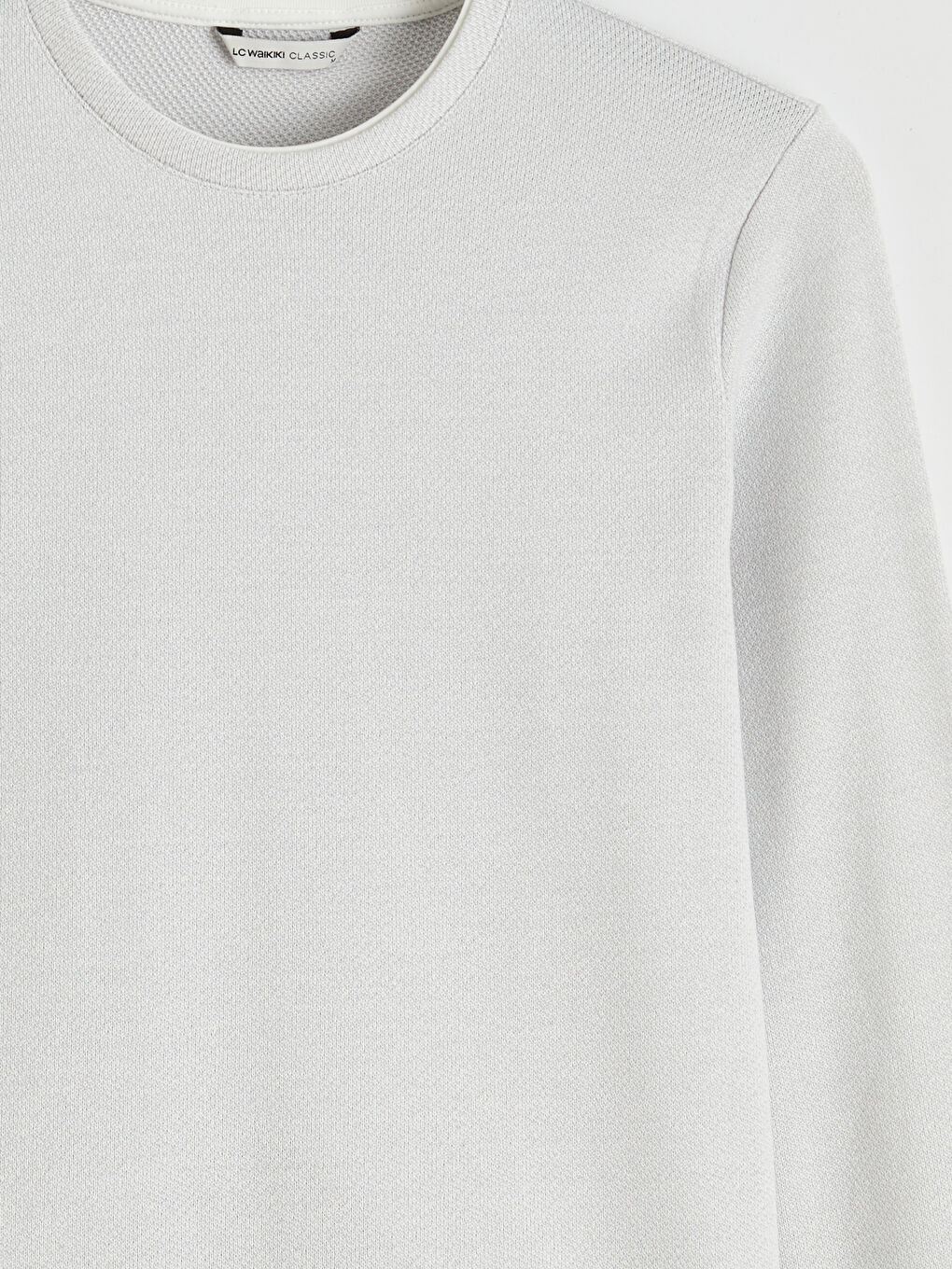 Gri Bisiklet Yaka Erkek Sweatshirt-5