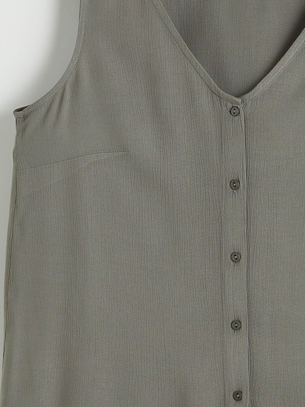 Haki V Yaka Dokulu Bluz-5