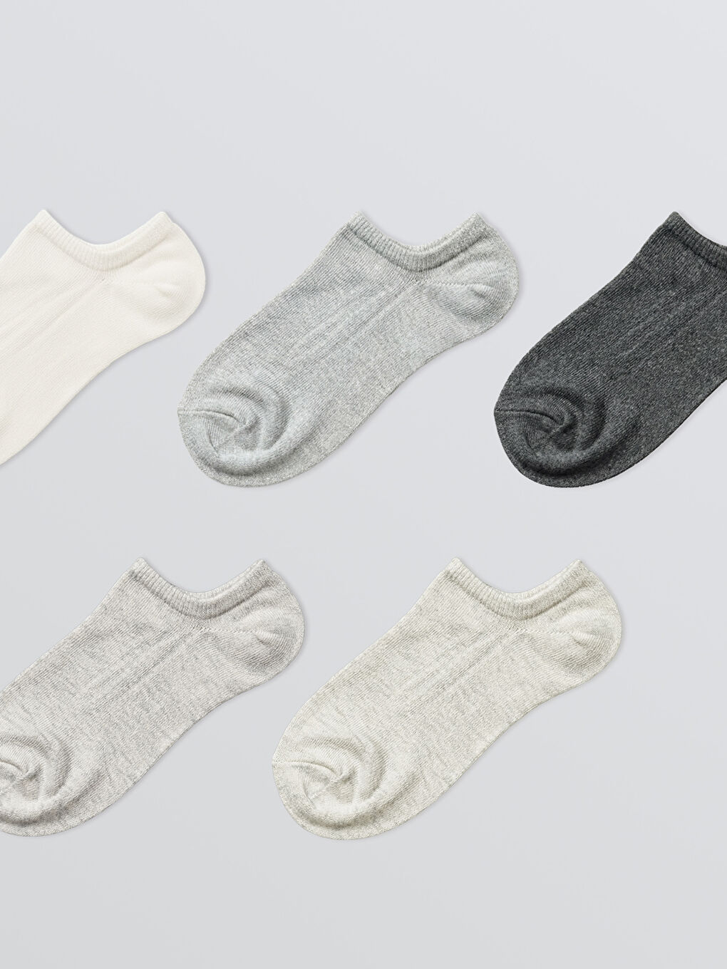 Gri Kadın Sneaker Çorap 5'li-1