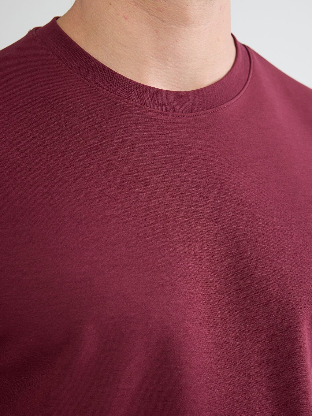 Bordo Bisiklet Yaka Uzun Kollu Erkek Tişört-2