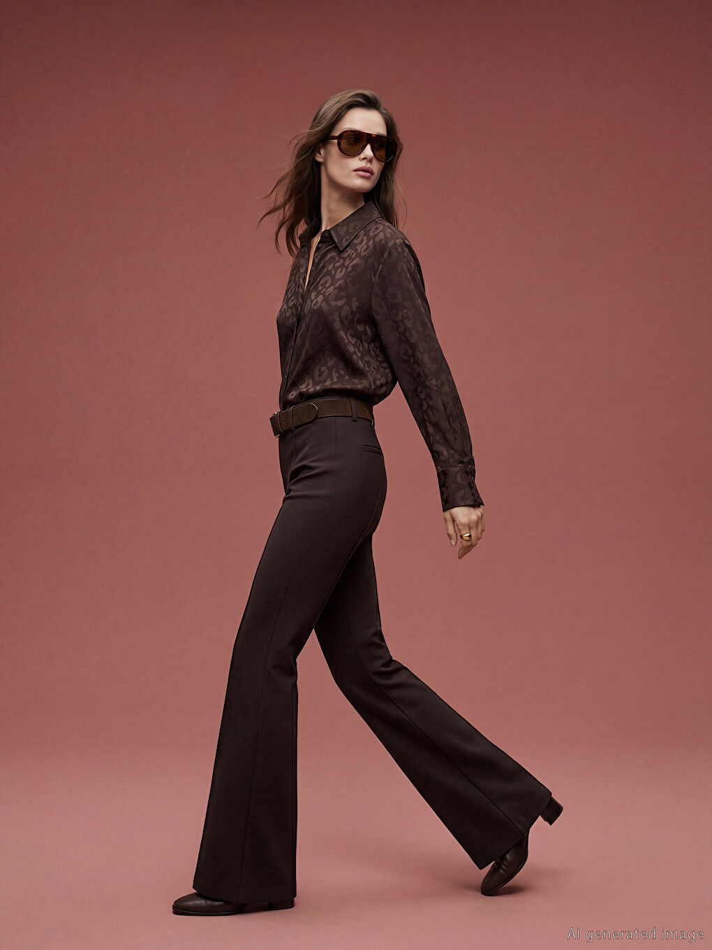 High-Waisted Flare Trousers