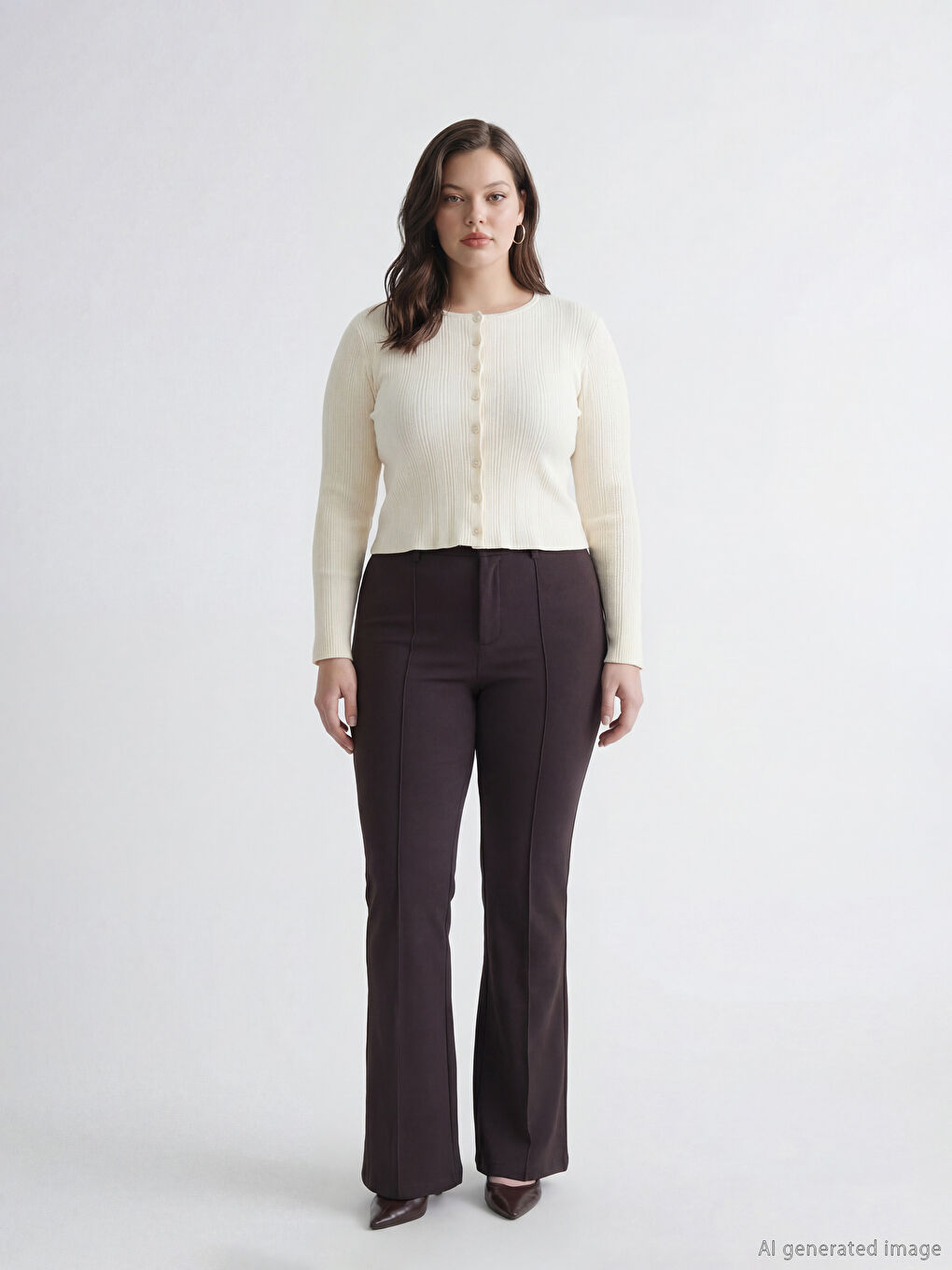 سروال بقصة واسعة من التحت بخصر عالي-2