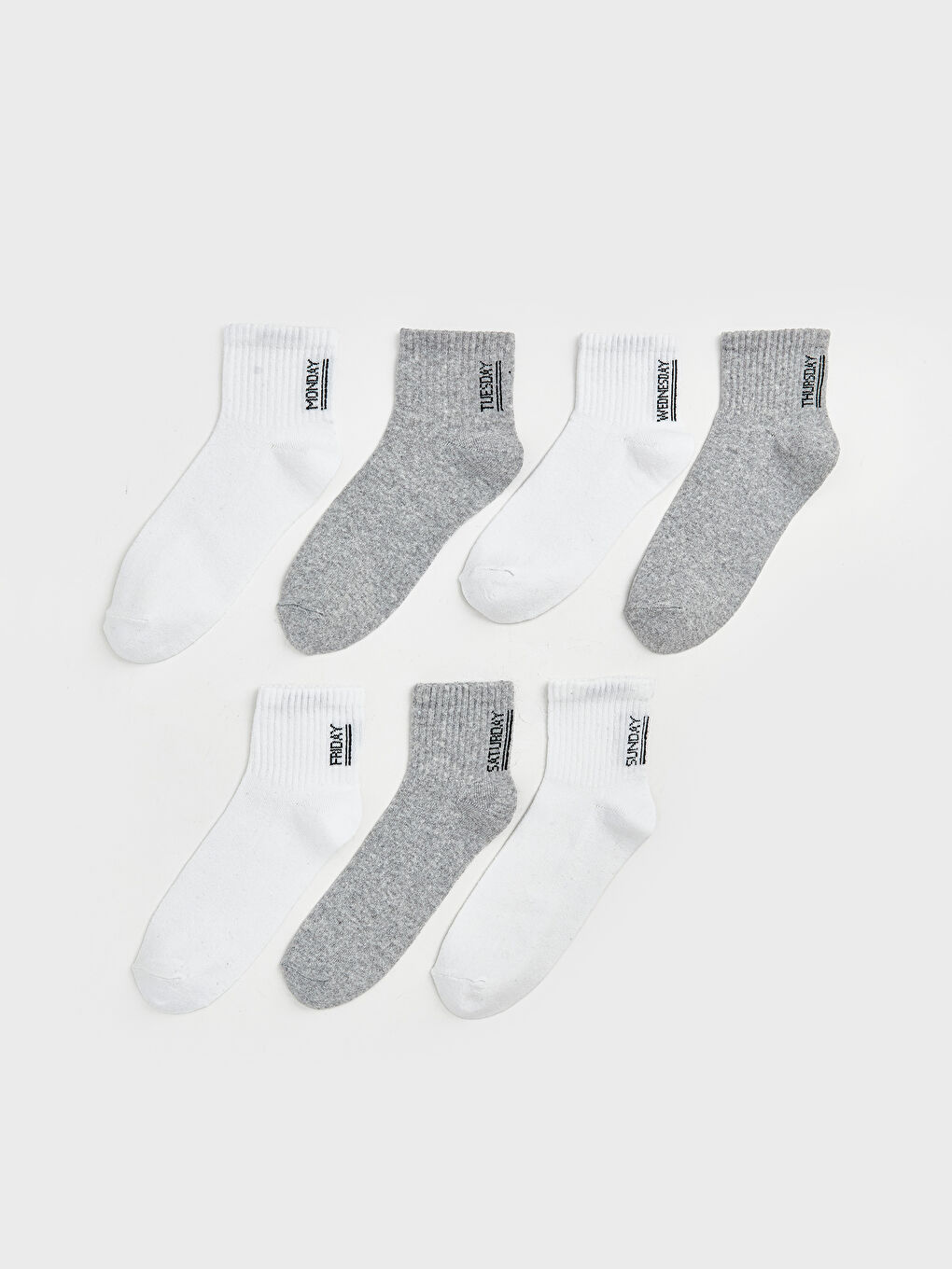 Text Printed Boys Socks 7 Pack