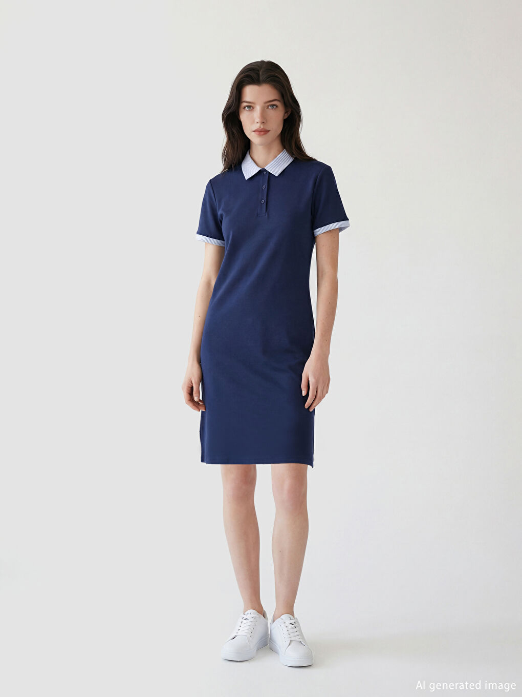 Женщины Синий Платье