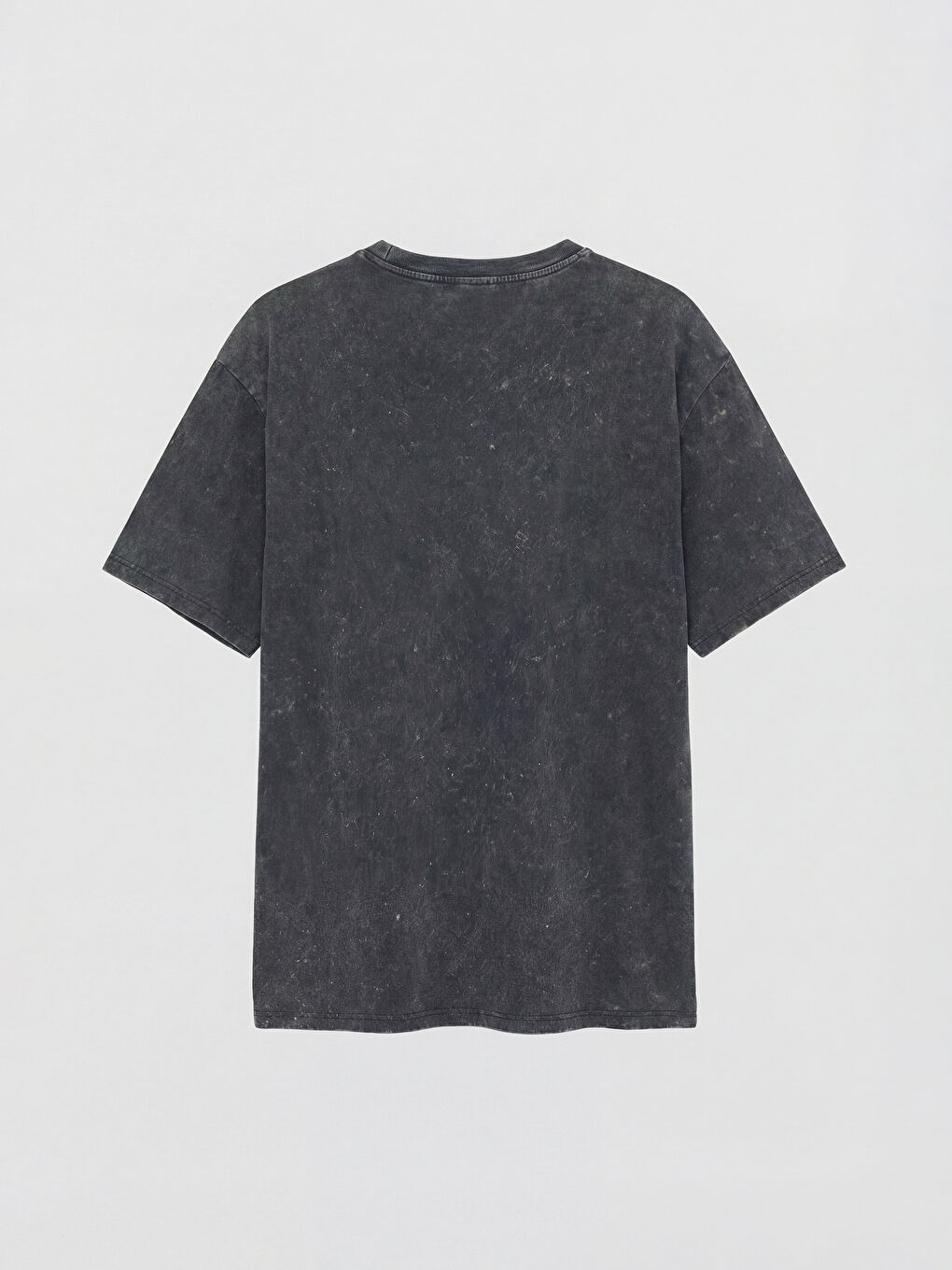 Antrasit Bisiklet Yaka Baskılı Kadın Tişört-5