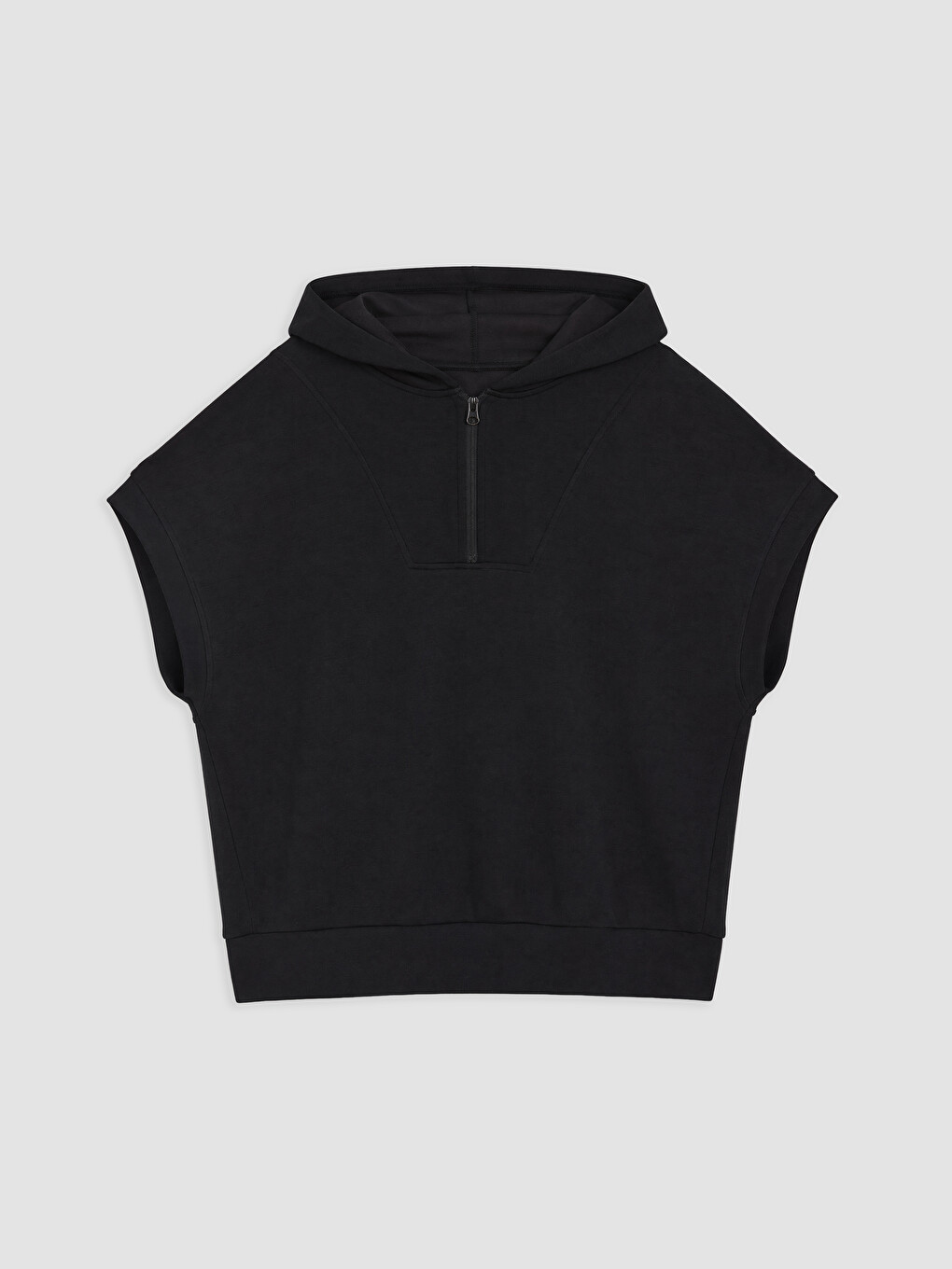 Siyah Kapüşonlu Soft Touch Kadın Spor Sweatshirt