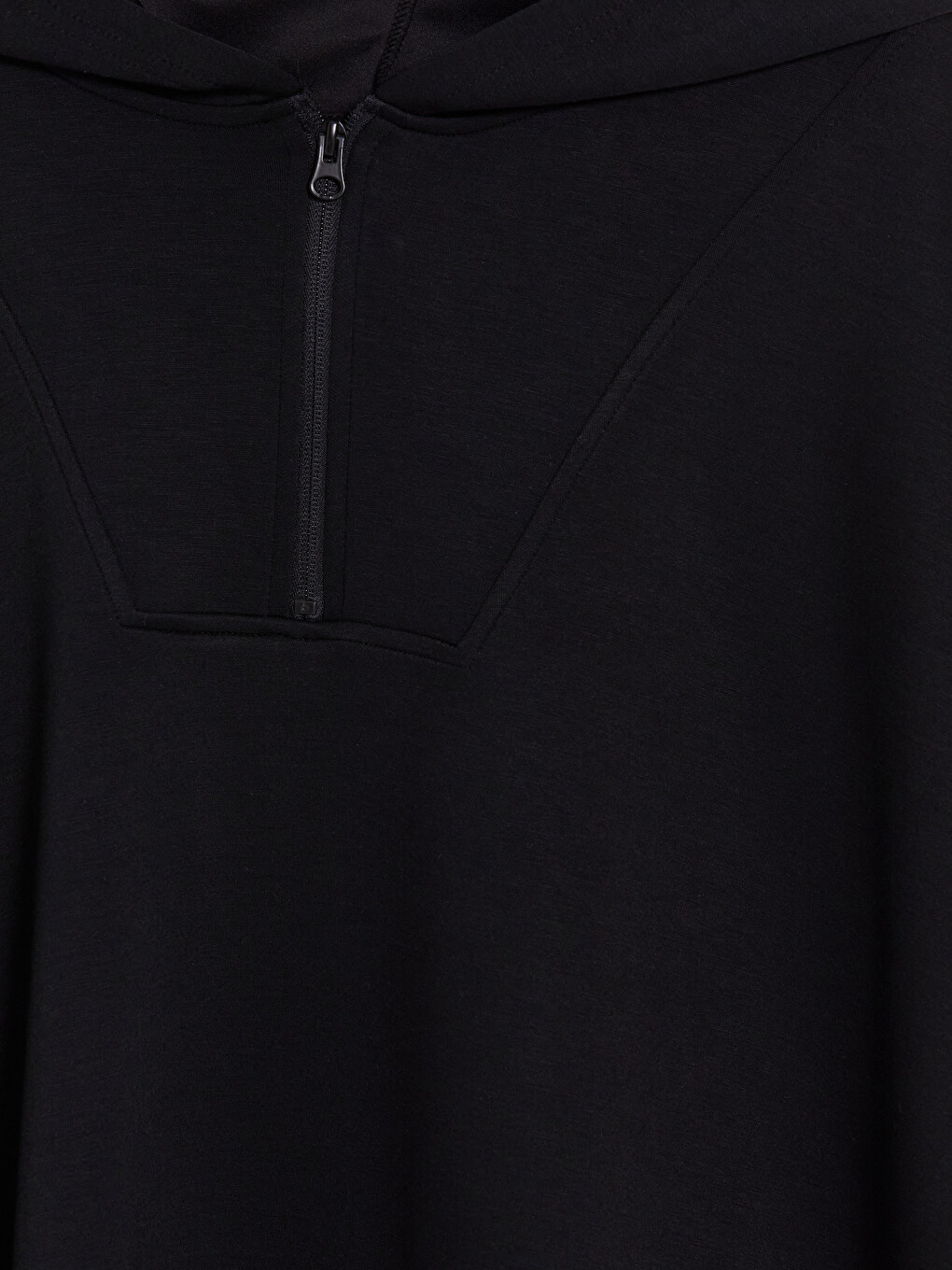 Siyah Kapüşonlu Soft Touch Kadın Spor Sweatshirt-2