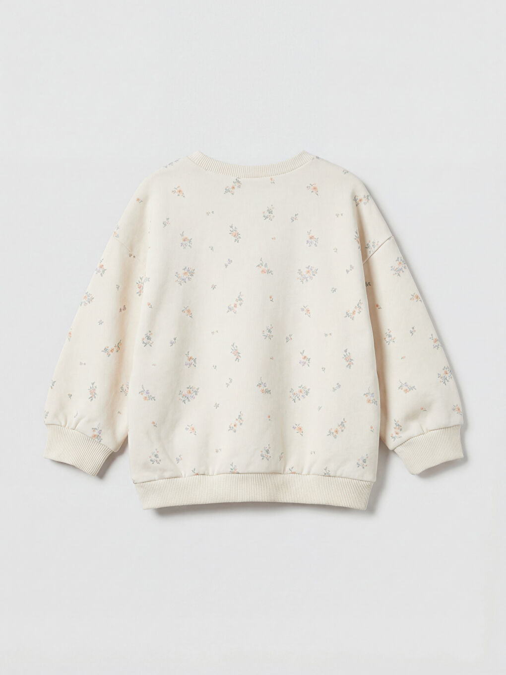 Ekru  Kız Çocuk Baskılı Sweatshirt-1