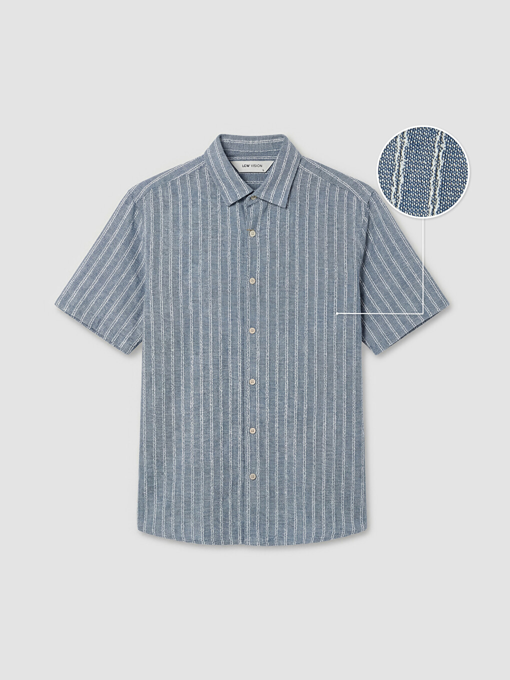 Regular Fit Striped Linen-Look Men's Shirt-5