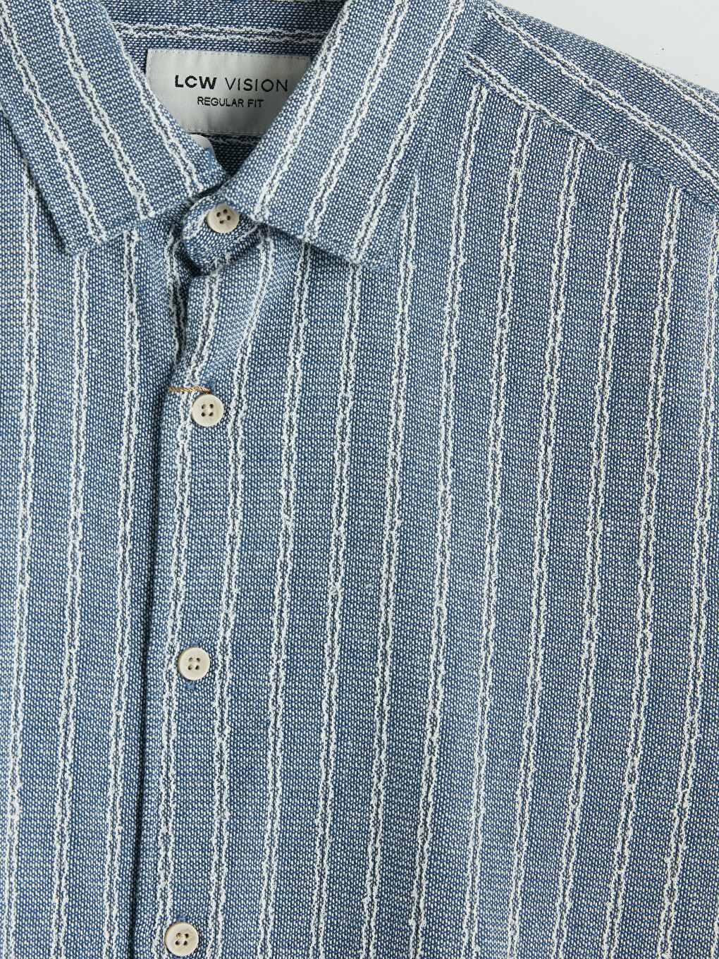 Regular Fit Striped Linen-Look Men's Shirt-7