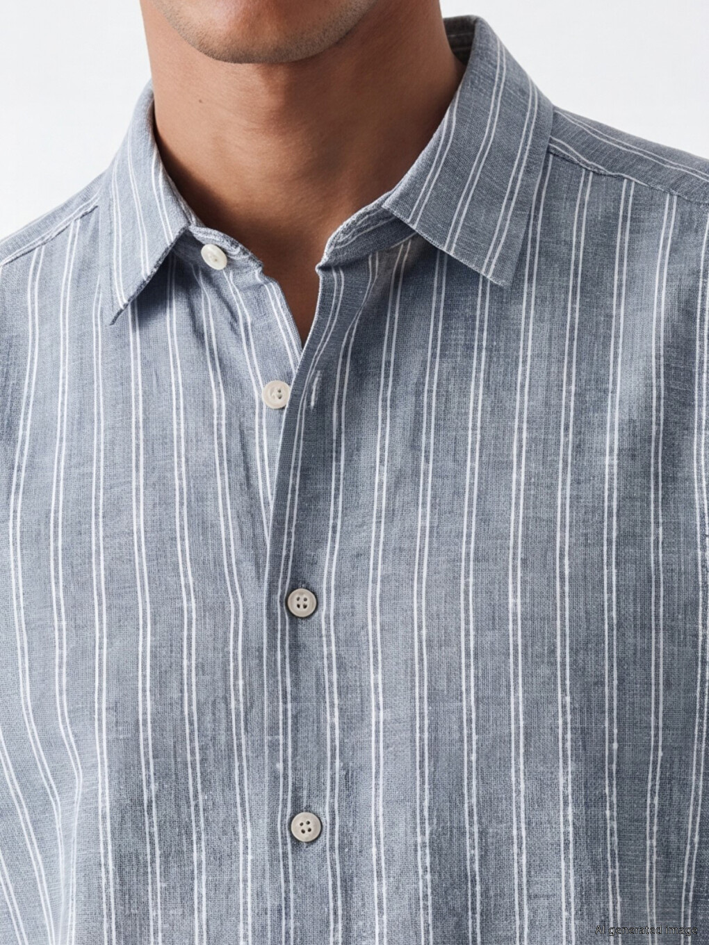 Regular Fit Striped Linen-Look Men's Shirt-3