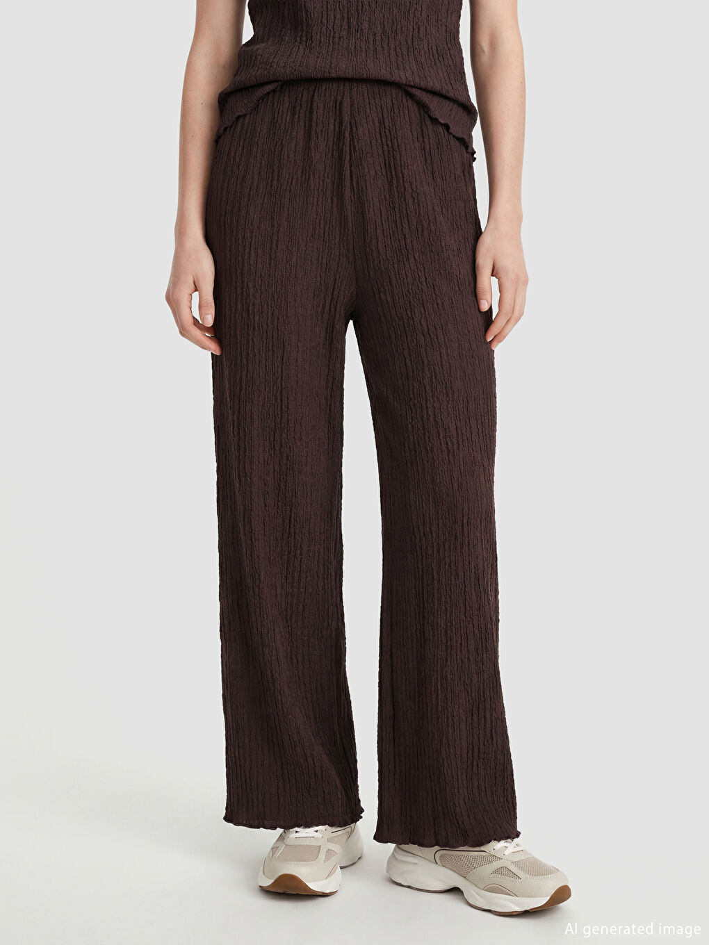 Pantalon BRUN Femme-1
