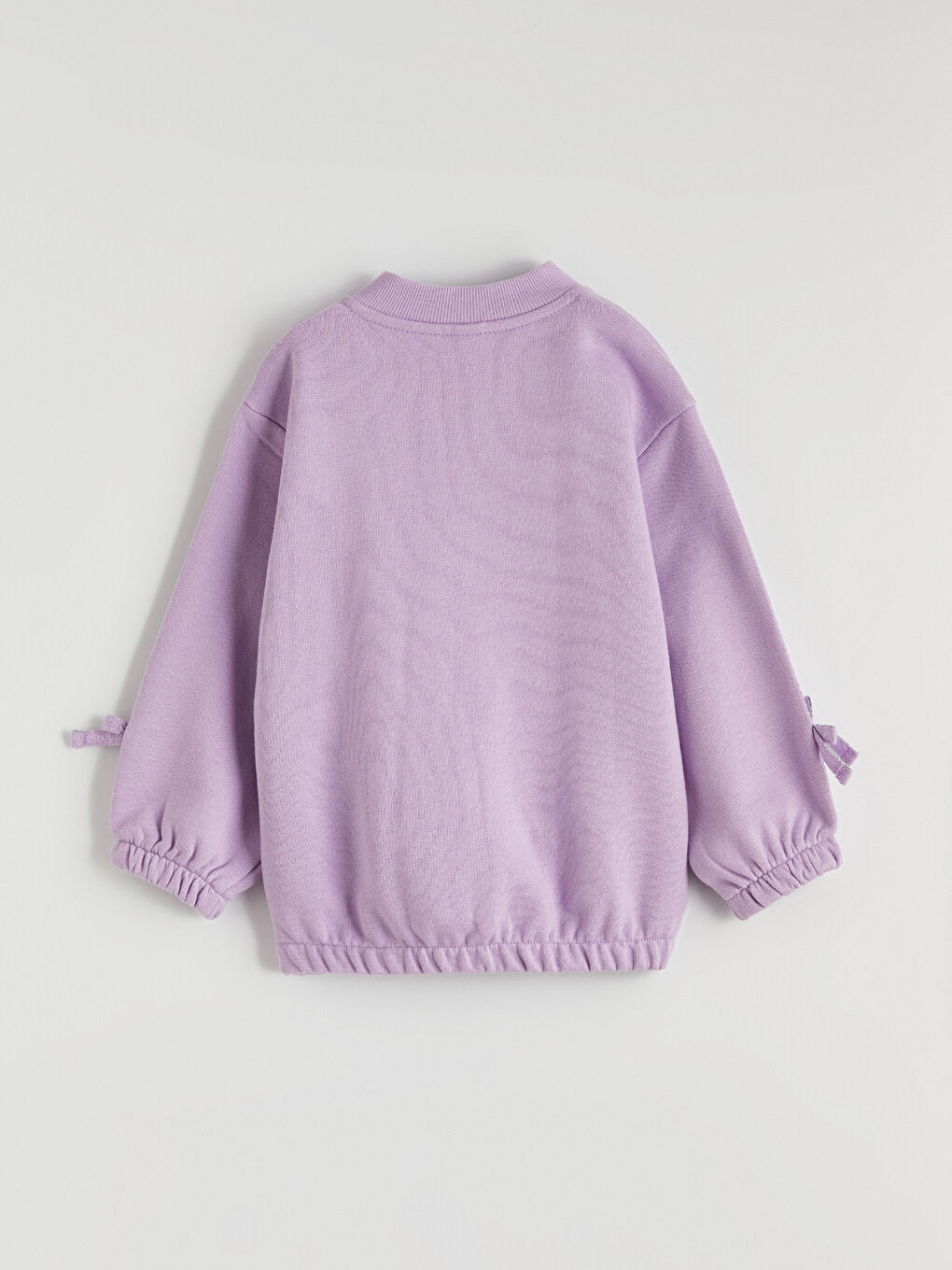 Lila Fiyonk Detaylı Kız Çocuk Fermuarlı Sweatshirt-2